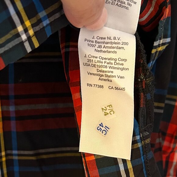 Ladies J Crew Holiday Stewart Tartan Smock Top with Pretty buttons, Size XL - Picture 7 of 8